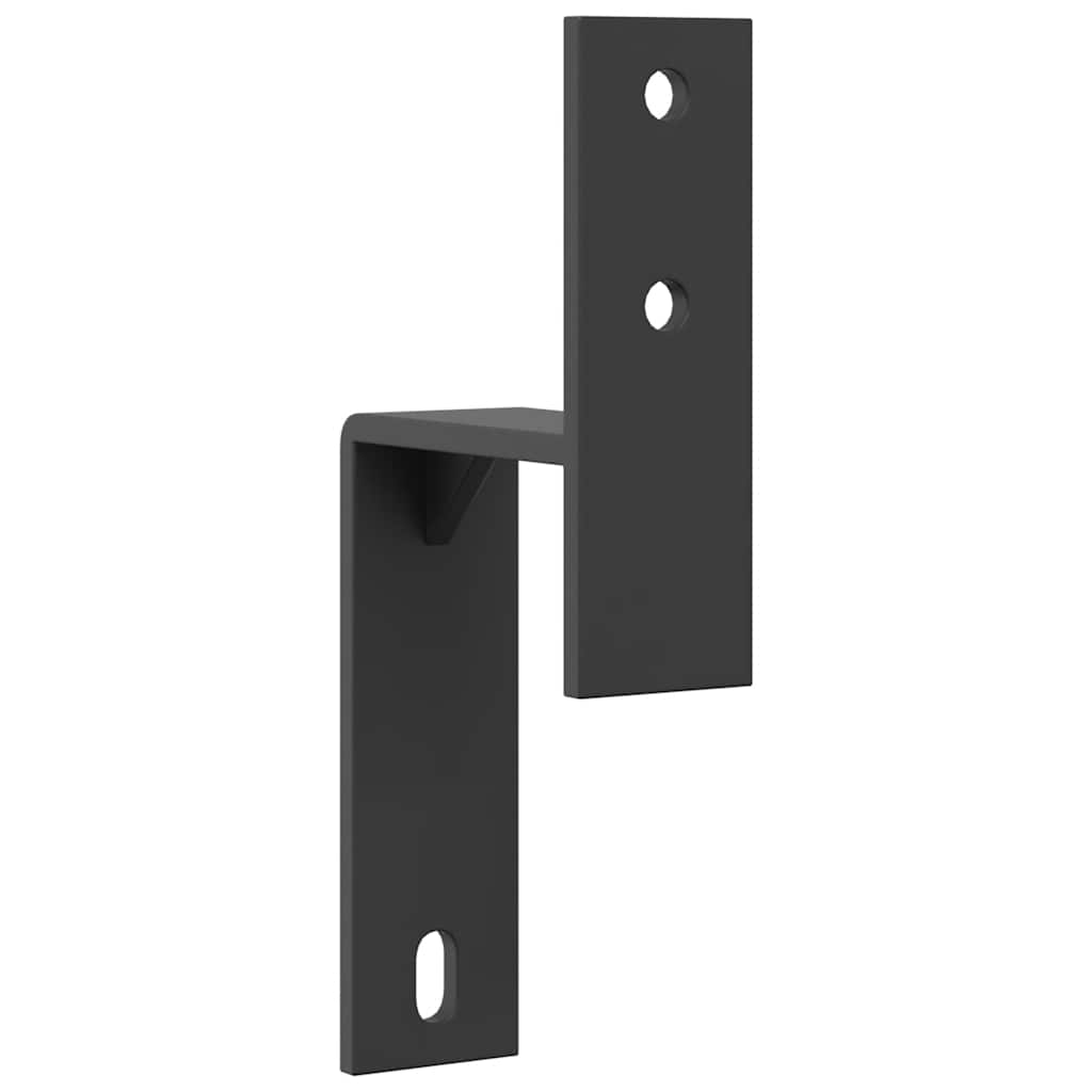 vidaXL Barn Door Bypass Brackets 5 pcs for Flat Rails Carbon Steel