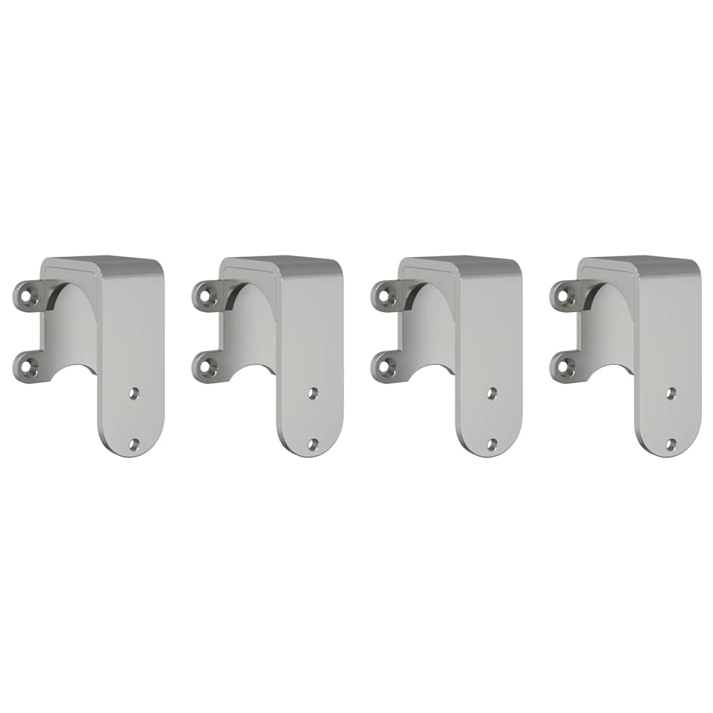 vidaXL Barn Door Bypass Brackets 4 pcs for Round Rails Stainless Steel