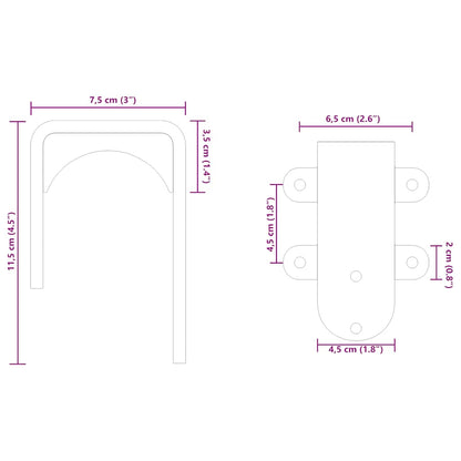 vidaXL Barn Door Bypass Brackets 4 pcs for Round Rails Stainless Steel