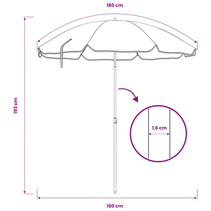 vidaXL Garden Parasol 170T Polyester Green