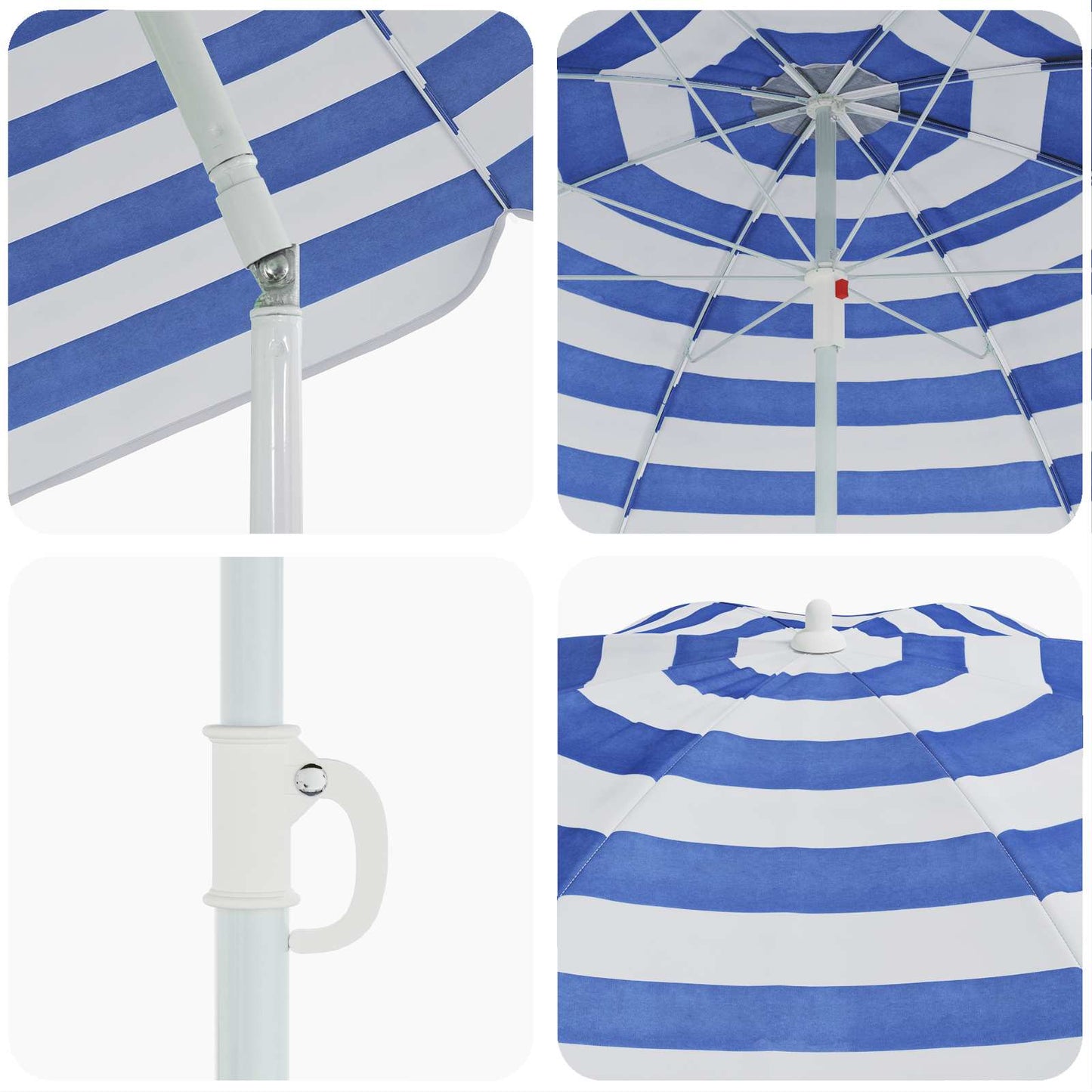 vidaXL Garden Parasol 240 cm 170T Polyester Blue and White