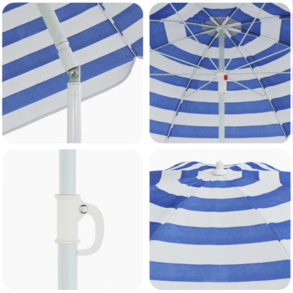 vidaXL Garden Parasol 240 cm 170T Polyester Blue and White
