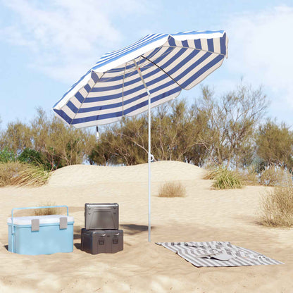 vidaXL Garden Parasol 240 cm 170T Polyester Blue and White