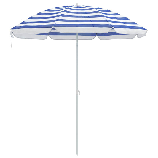 vidaXL Garden Parasol 240 cm 170T Polyester Blue and White