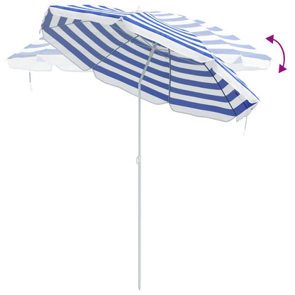 vidaXL Garden Parasol 240 cm 170T Polyester Blue and White
