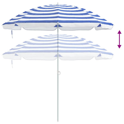 vidaXL Garden Parasol 240 cm 170T Polyester Blue and White