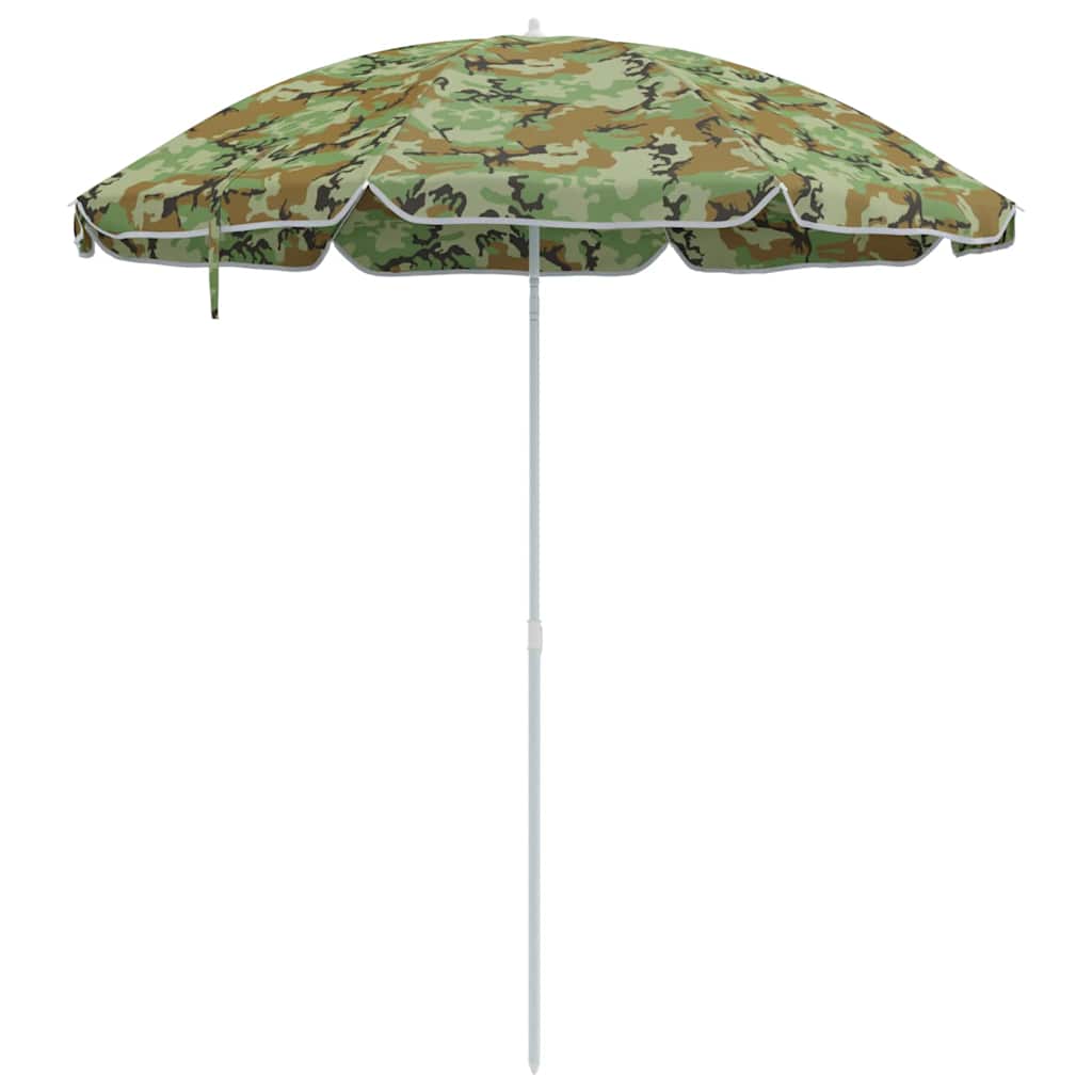 vidaXL Beach Parasol Camouflage 206 x 206 x 212 cm Polyester and Metal