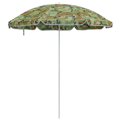 vidaXL Beach Parasol Camouflage 206 x 206 x 212 cm Polyester and Metal