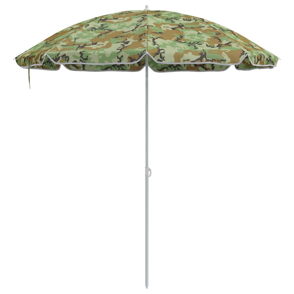 vidaXL Beach Parasol Camouflage 206 x 206 x 212 cm Polyester and Metal