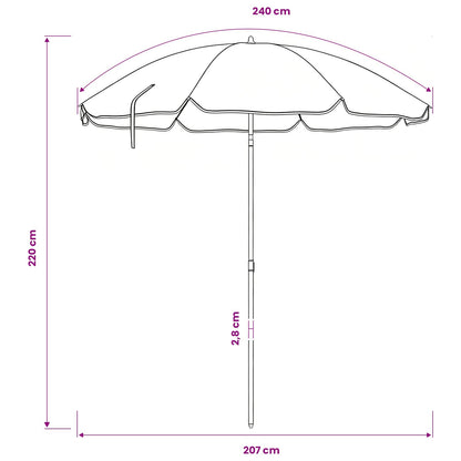 vidaXL Garden Parasol 240 cm 170T Polyester Camouflage