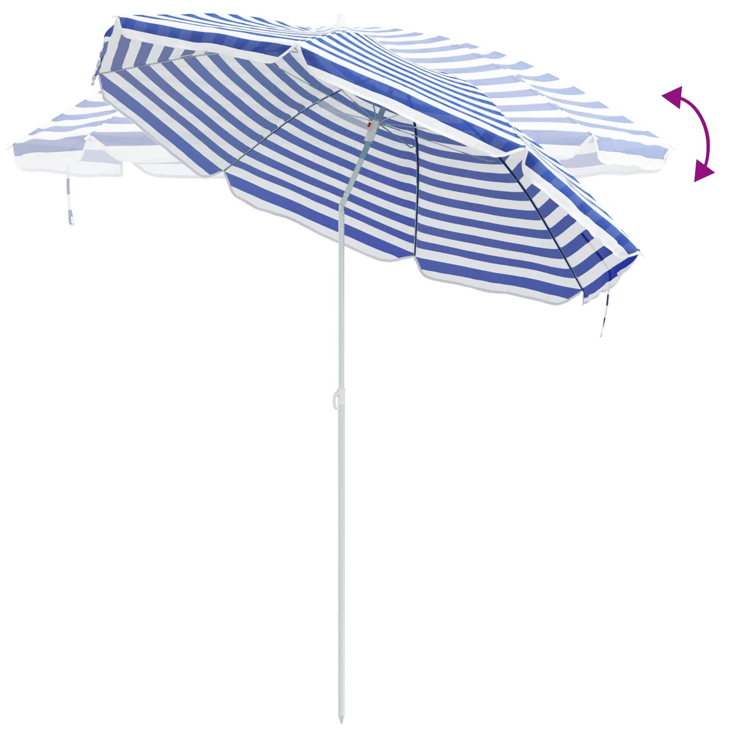vidaXL Garden Parasol 263 x 263 x 272 cm 170T Polyester Blue and White