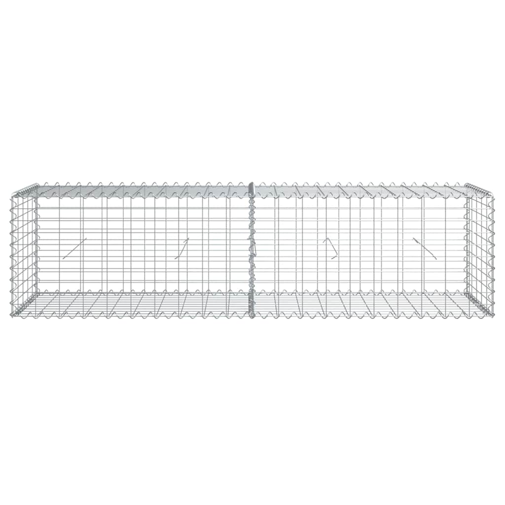 vidaXL Gabion Basket with Cover 200x50x50 cm Galvanised Iron