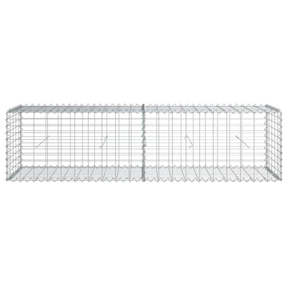 vidaXL Gabion Basket with Cover 200x50x50 cm Galvanised Iron