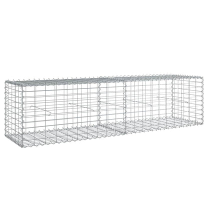 vidaXL Gabion Basket with Cover 200x50x50 cm Galvanised Iron