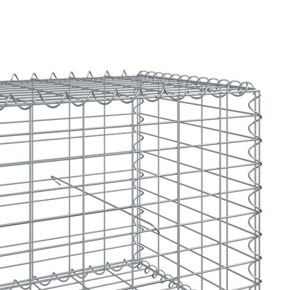 vidaXL Gabion Basket with Cover 200x50x50 cm Galvanised Iron