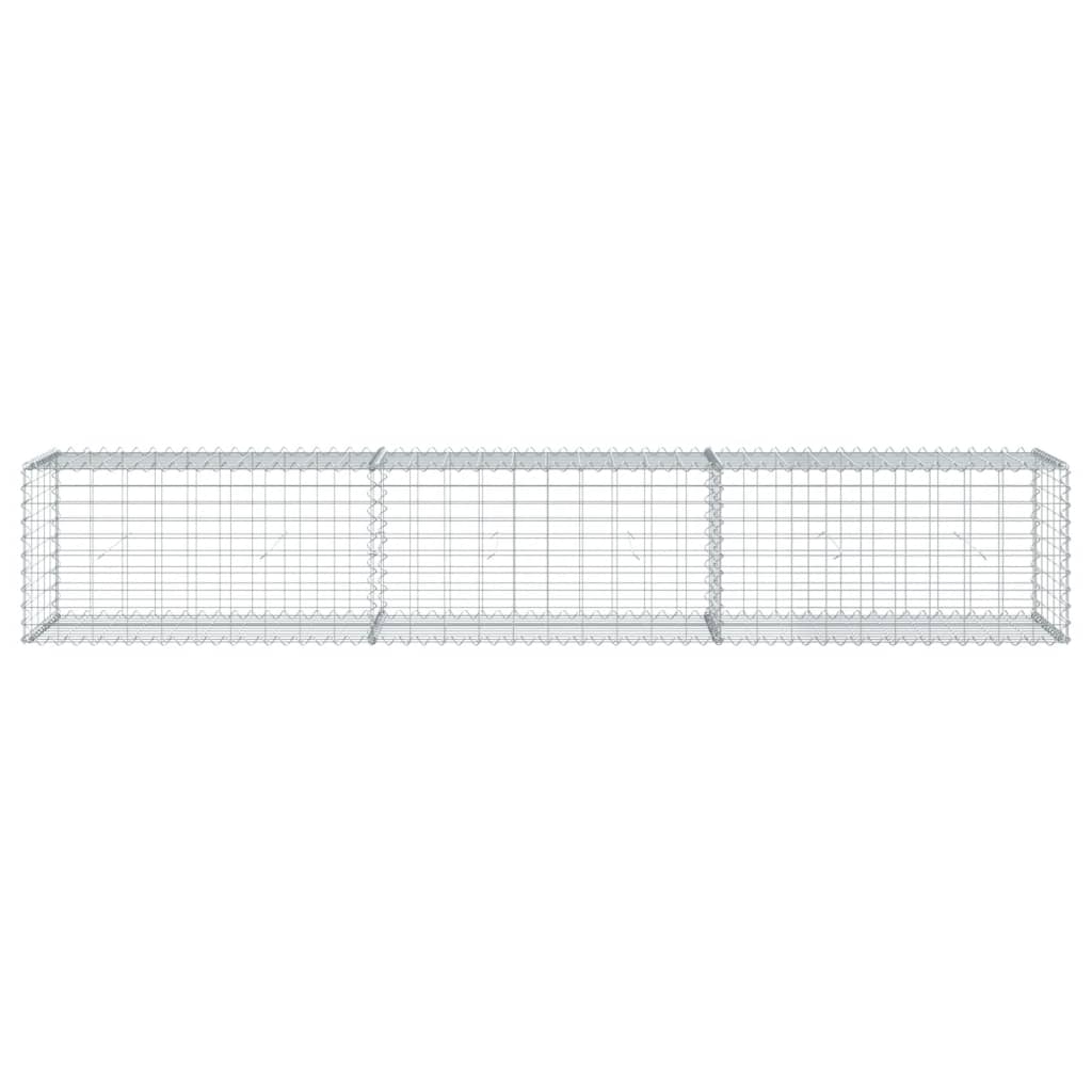 vidaXL Gabion Basket with Cover 300x50x50 cm Galvanised Iron