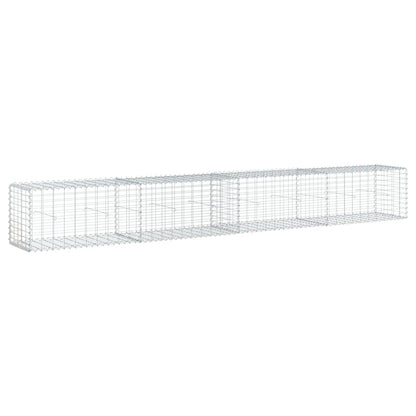 vidaXL Gabion Basket with Cover 400x50x50 cm Galvanised Iron