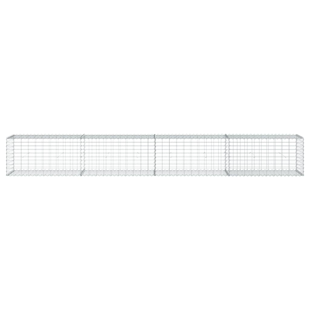vidaXL Gabion Basket with Cover 400x50x50 cm Galvanised Iron