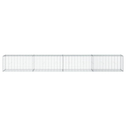 vidaXL Gabion Basket with Cover 400x50x50 cm Galvanised Iron