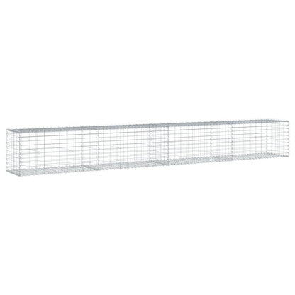 vidaXL Gabion Basket with Cover 400x50x50 cm Galvanised Iron