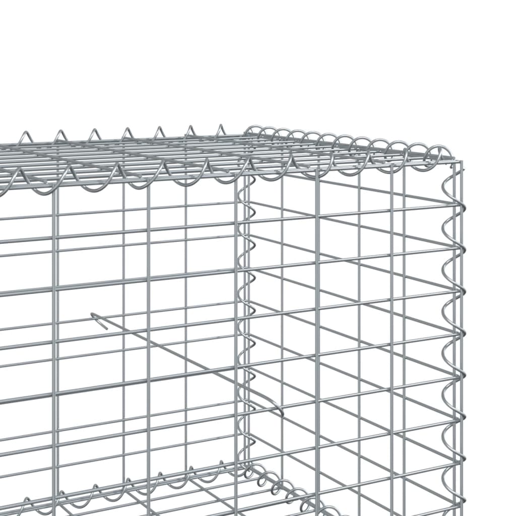 vidaXL Gabion Basket with Cover 400x50x50 cm Galvanised Iron