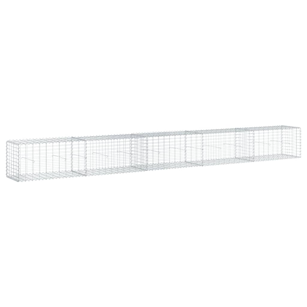 vidaXL Gabion Basket with Cover 500x50x50 cm Galvanised Iron