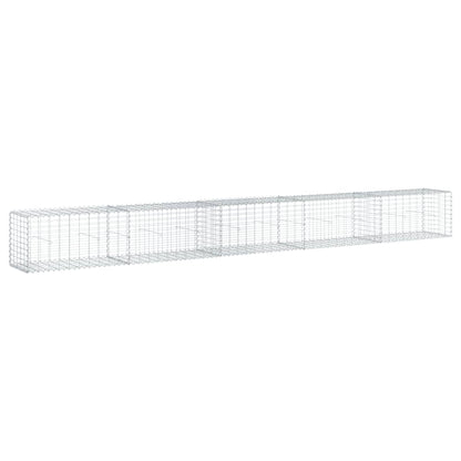 vidaXL Gabion Basket with Cover 500x50x50 cm Galvanised Iron