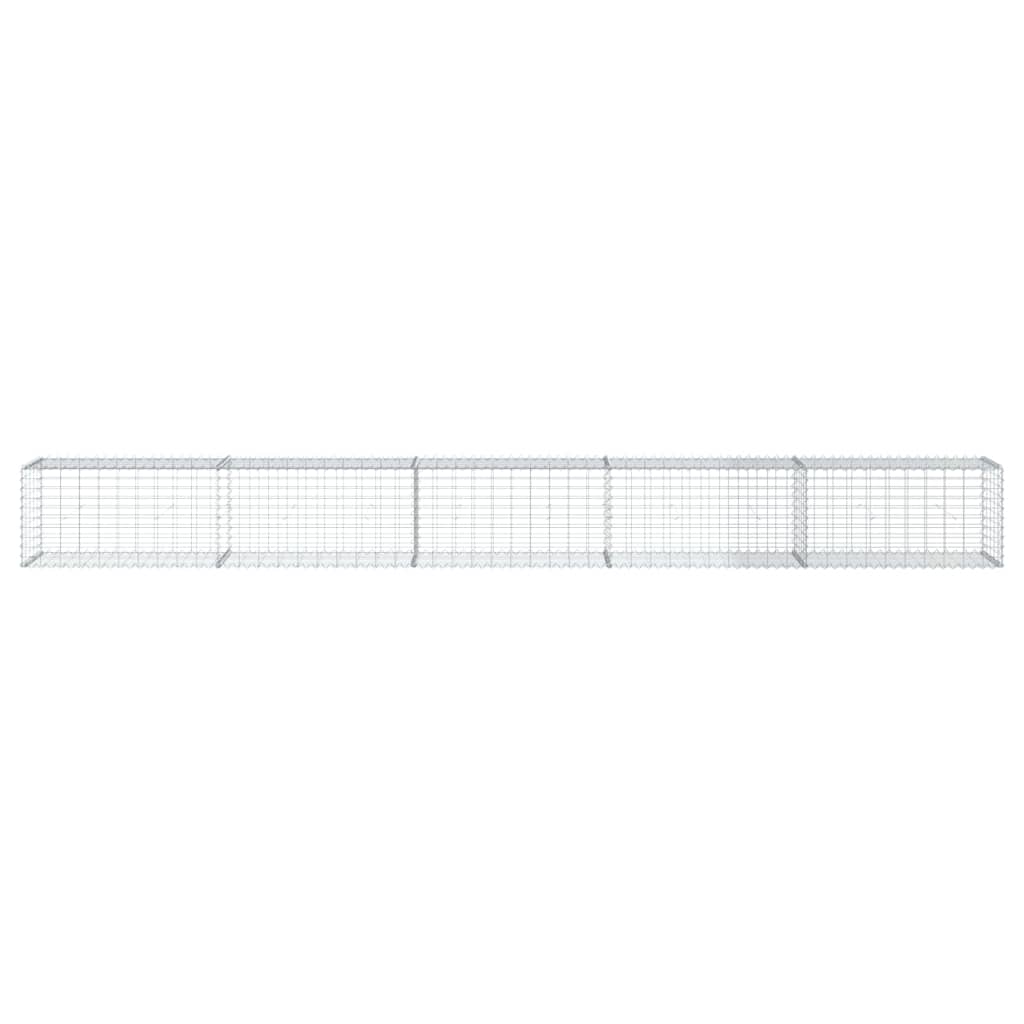 vidaXL Gabion Basket with Cover 500x50x50 cm Galvanised Iron