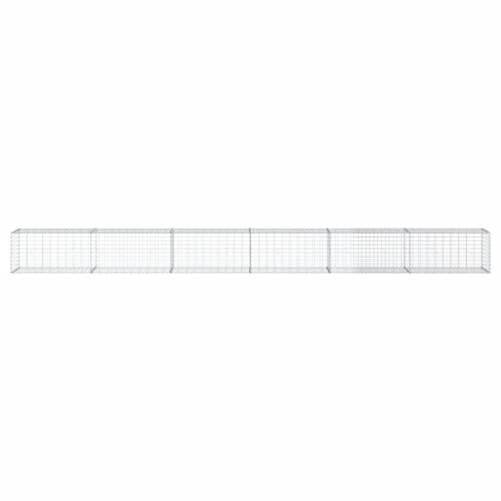 vidaXL Gabion Basket with Cover 600x50x50 cm Galvanised Iron