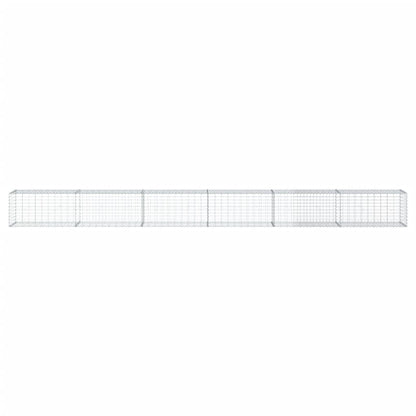 vidaXL Gabion Basket with Cover 600x50x50 cm Galvanised Iron