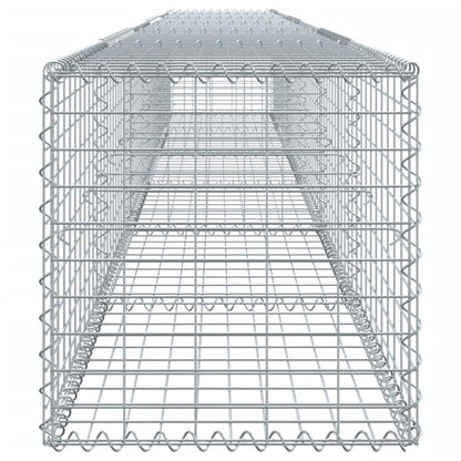 vidaXL Gabion Basket with Cover 600x50x50 cm Galvanised Iron