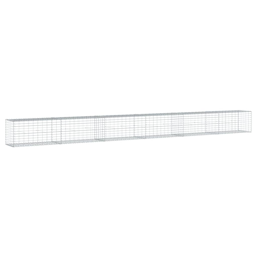 vidaXL Gabion Basket with Cover 600x50x50 cm Galvanised Iron