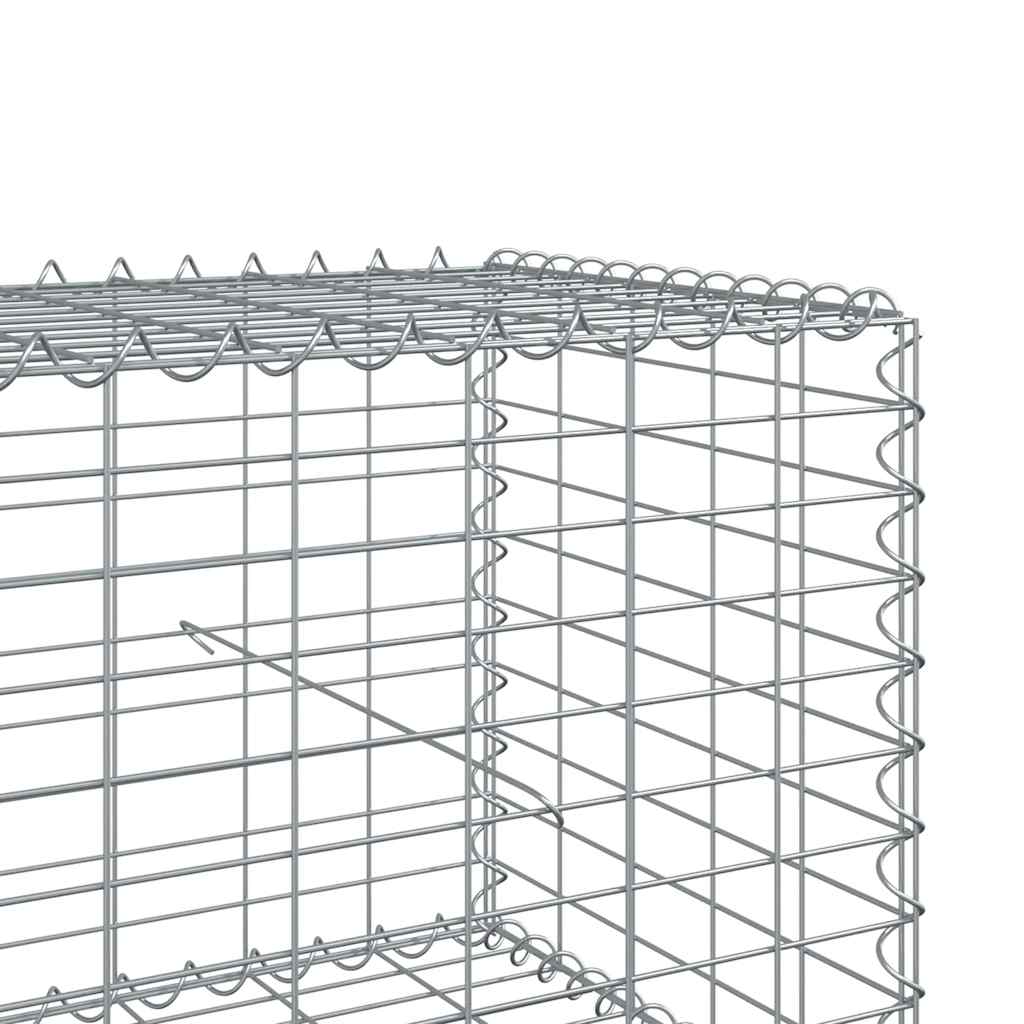 vidaXL Gabion Basket with Cover 700x50x50 cm Galvanised Iron