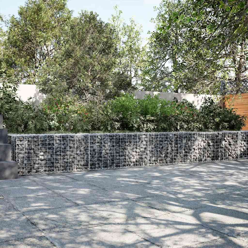 vidaXL Gabion Basket with Cover 700x50x50 cm Galvanised Iron