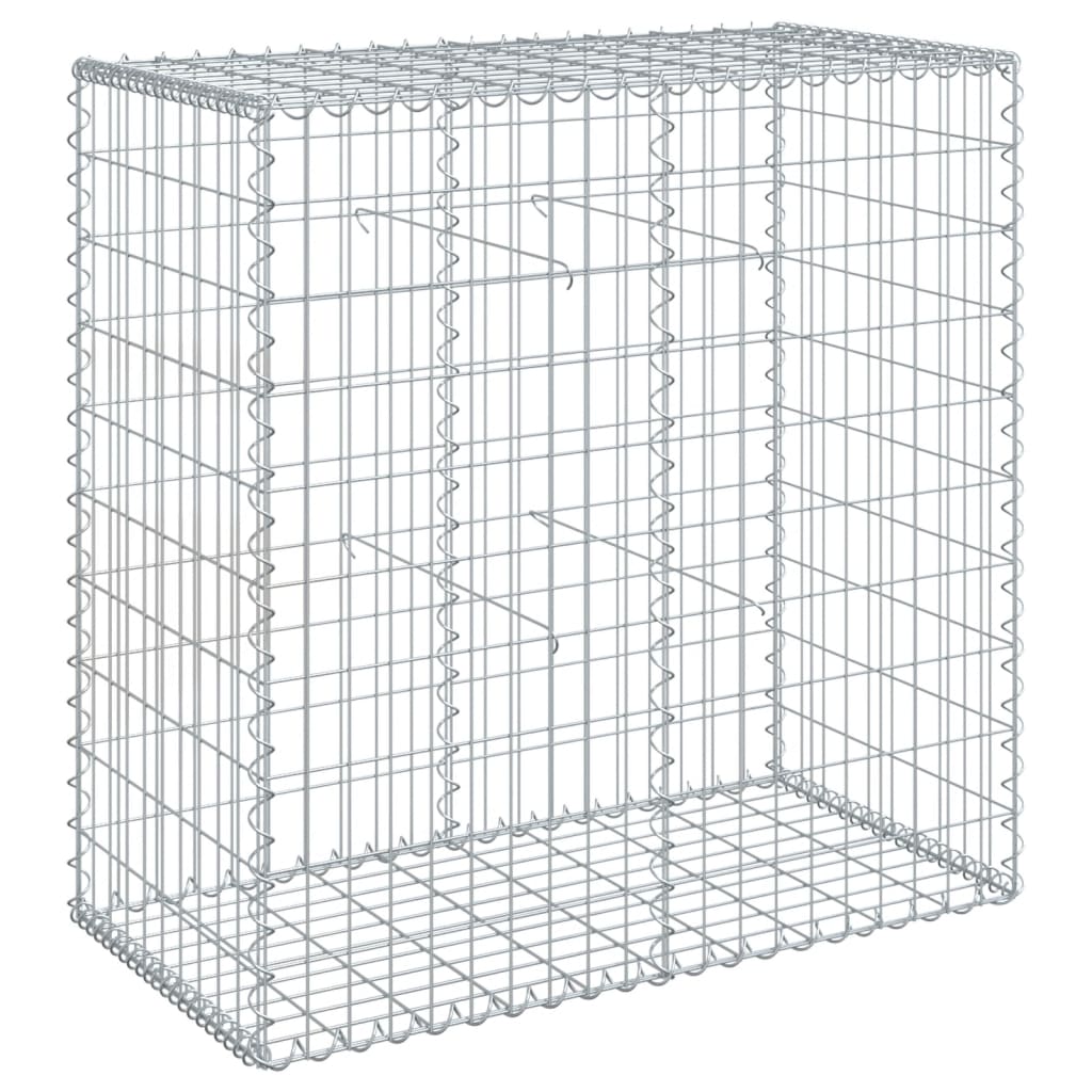 vidaXL Gabion Basket with Cover 100x50x100 cm Galvanised Iron