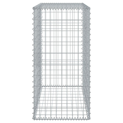 vidaXL Gabion Basket with Cover 100x50x100 cm Galvanised Iron
