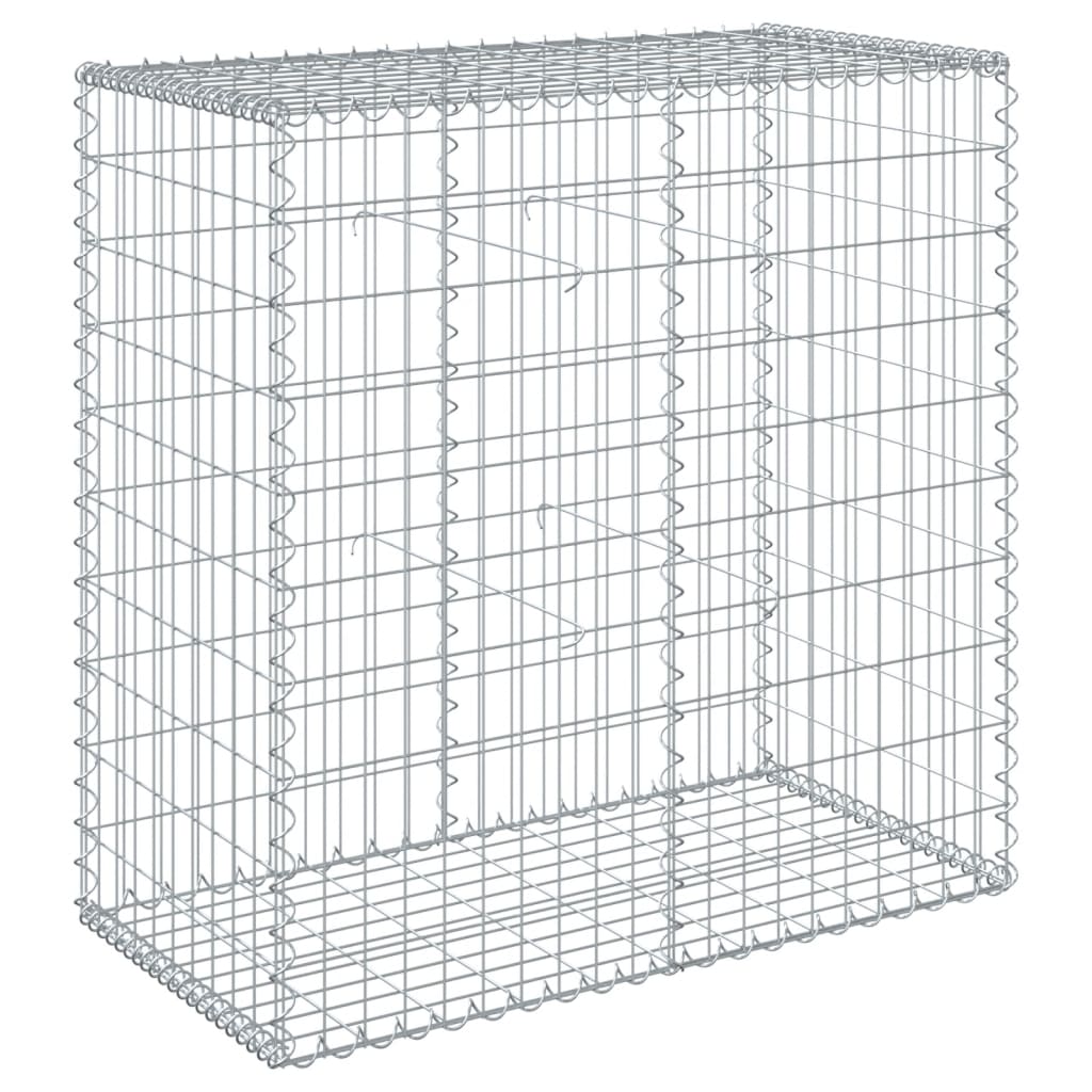 vidaXL Gabion Basket with Cover 100x50x100 cm Galvanised Iron