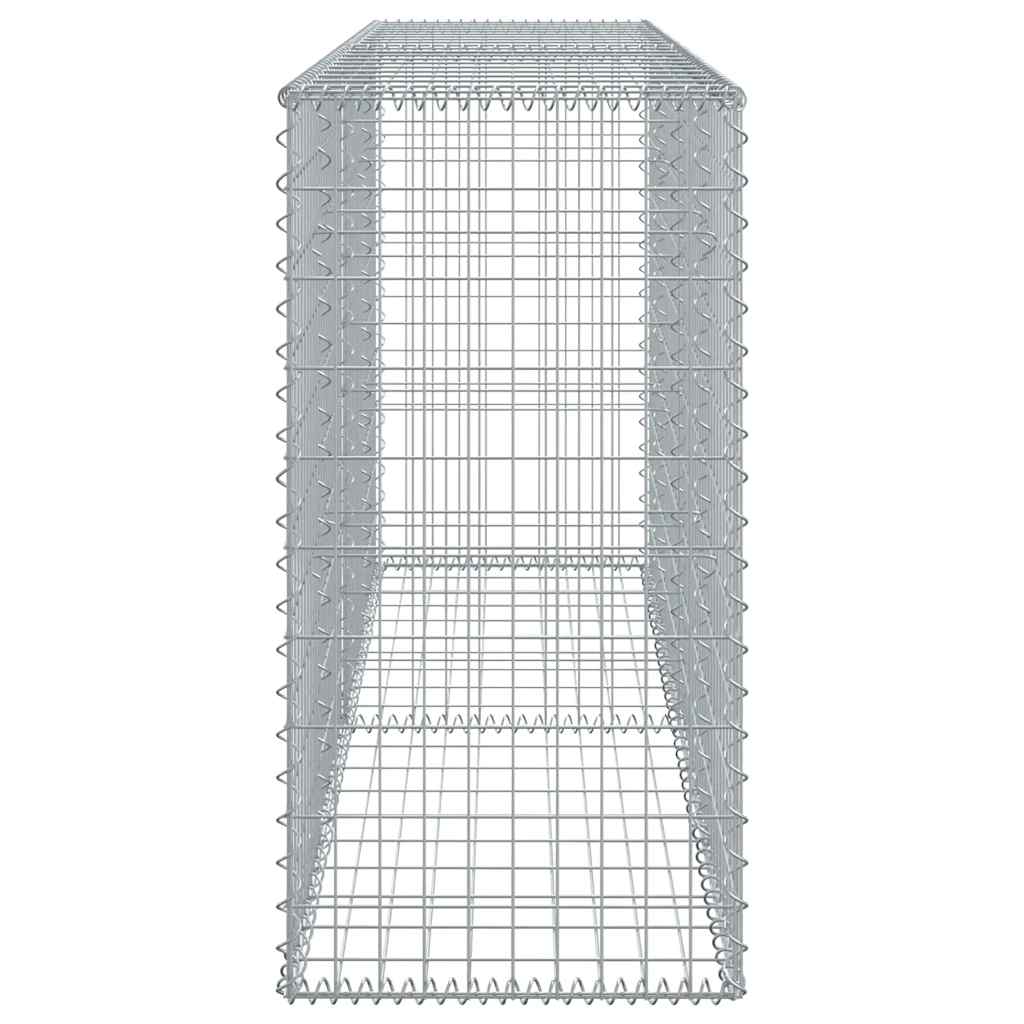 vidaXL Gabion Basket with Cover 200x50x100 cm Galvanised Iron