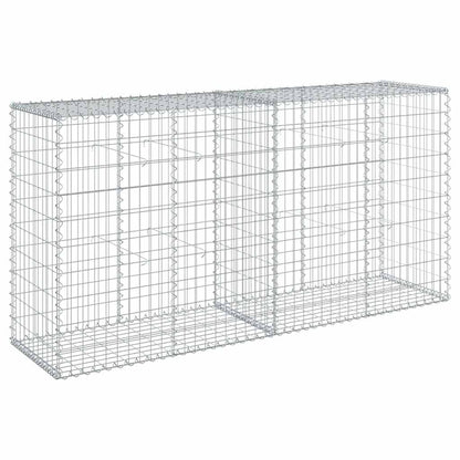 vidaXL Gabion Basket with Cover 200x50x100 cm Galvanised Iron