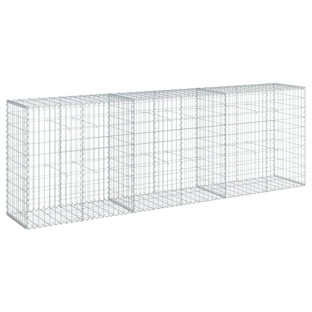 vidaXL Gabion Basket with Cover 300x50x100 cm Galvanised Iron