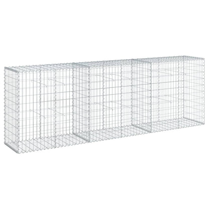 vidaXL Gabion Basket with Cover 300x50x100 cm Galvanised Iron