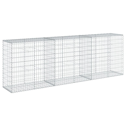 vidaXL Gabion Basket with Cover 300x50x100 cm Galvanised Iron