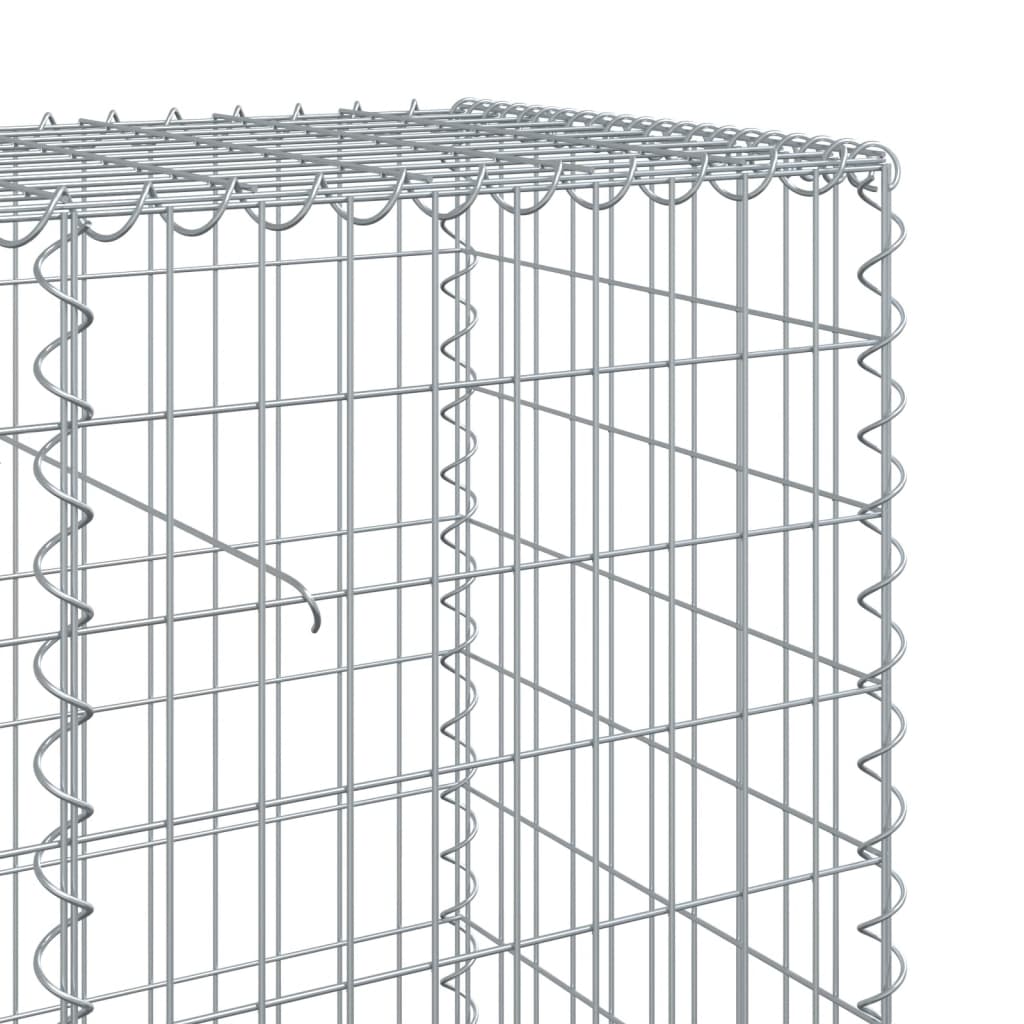 vidaXL Gabion Basket with Cover 300x50x100 cm Galvanised Iron