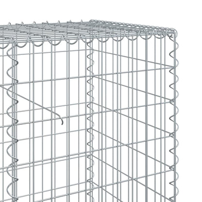 vidaXL Gabion Basket with Cover 300x50x100 cm Galvanised Iron