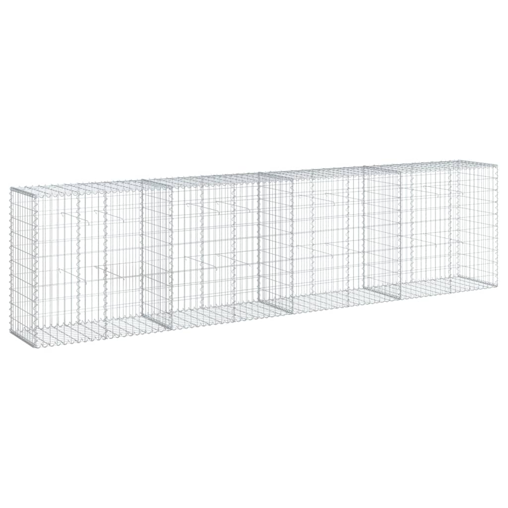 vidaXL Gabion Basket with Cover 400x50x100 cm Galvanised Iron