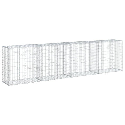vidaXL Gabion Basket with Cover 400x50x100 cm Galvanised Iron