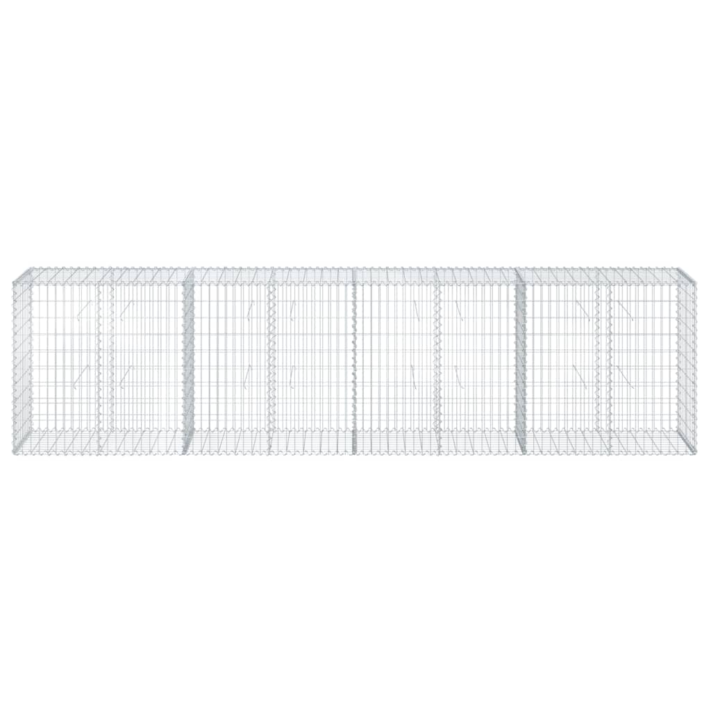 vidaXL Gabion Basket with Cover 400x50x100 cm Galvanised Iron