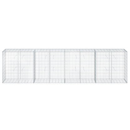 vidaXL Gabion Basket with Cover 400x50x100 cm Galvanised Iron