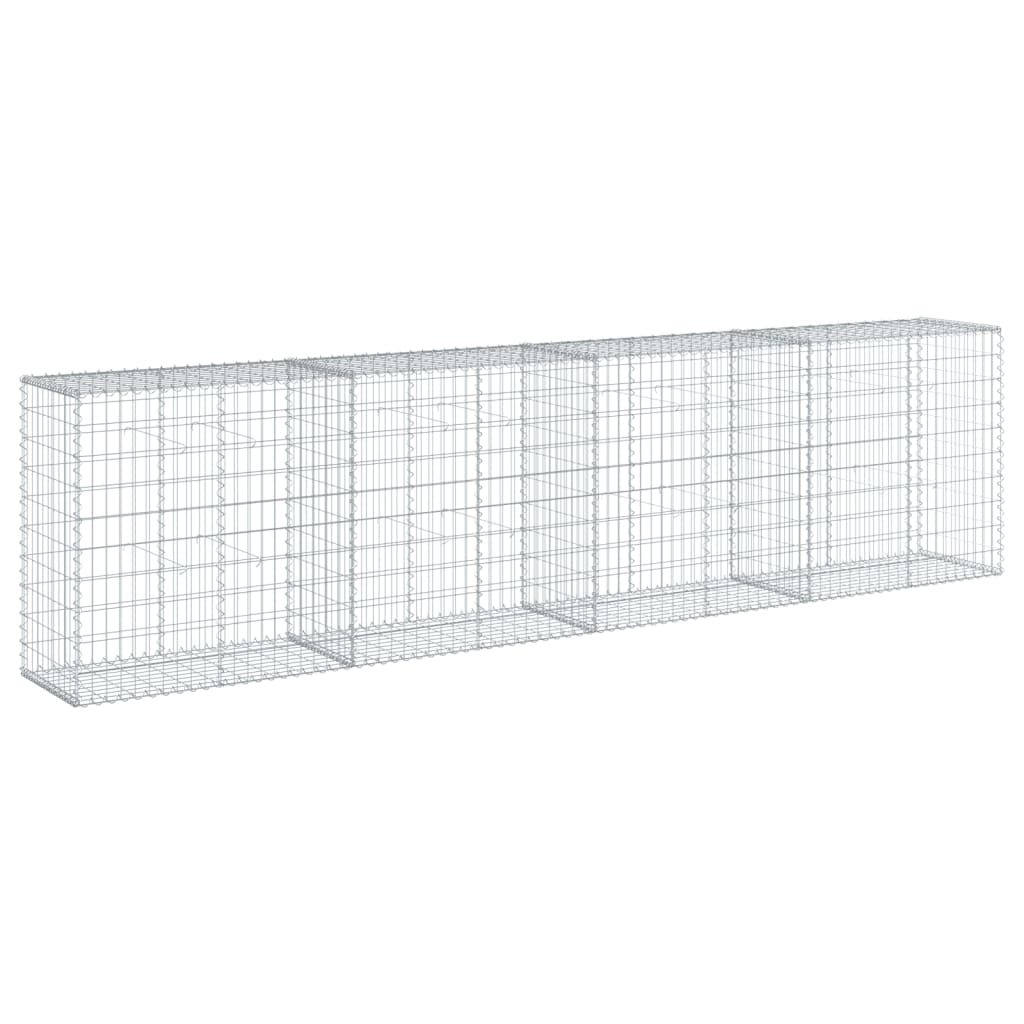 vidaXL Gabion Basket with Cover 400x50x100 cm Galvanised Iron