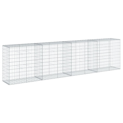 vidaXL Gabion Basket with Cover 400x50x100 cm Galvanised Iron